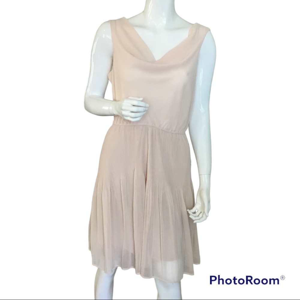 VITTA LUNA PALE PINK SLEEVELESS COWL NECK DRESS